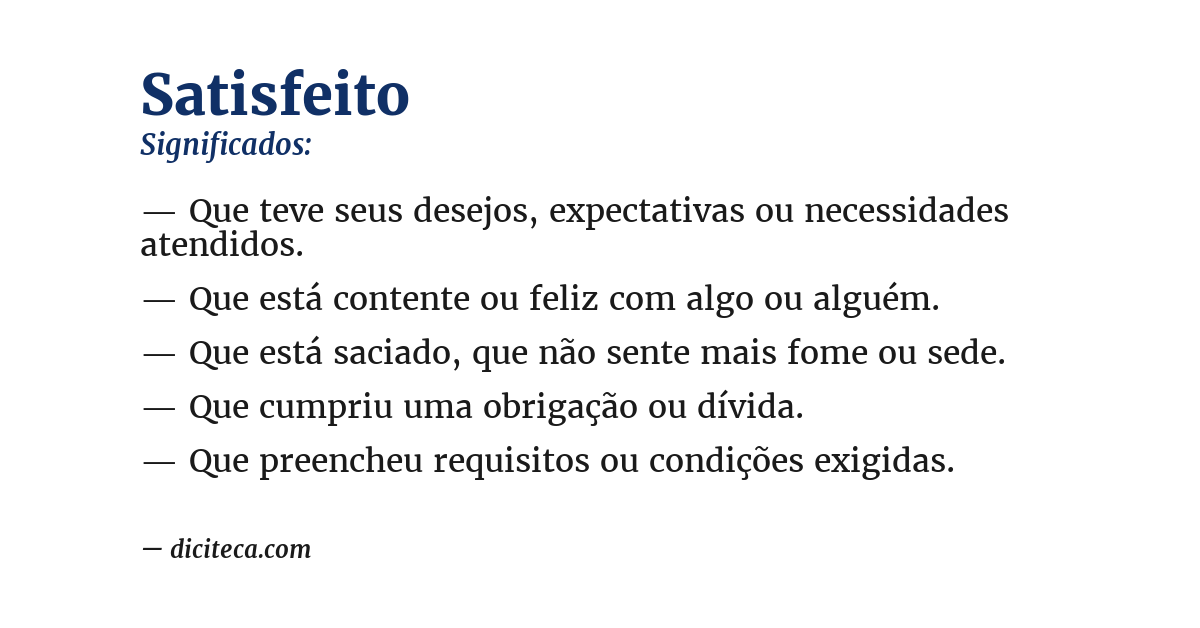 Significado de satisfeito