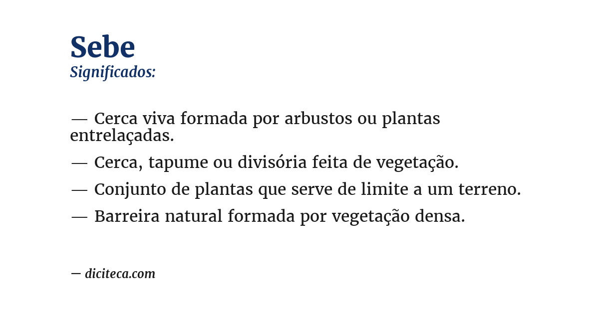 Significado de sebe