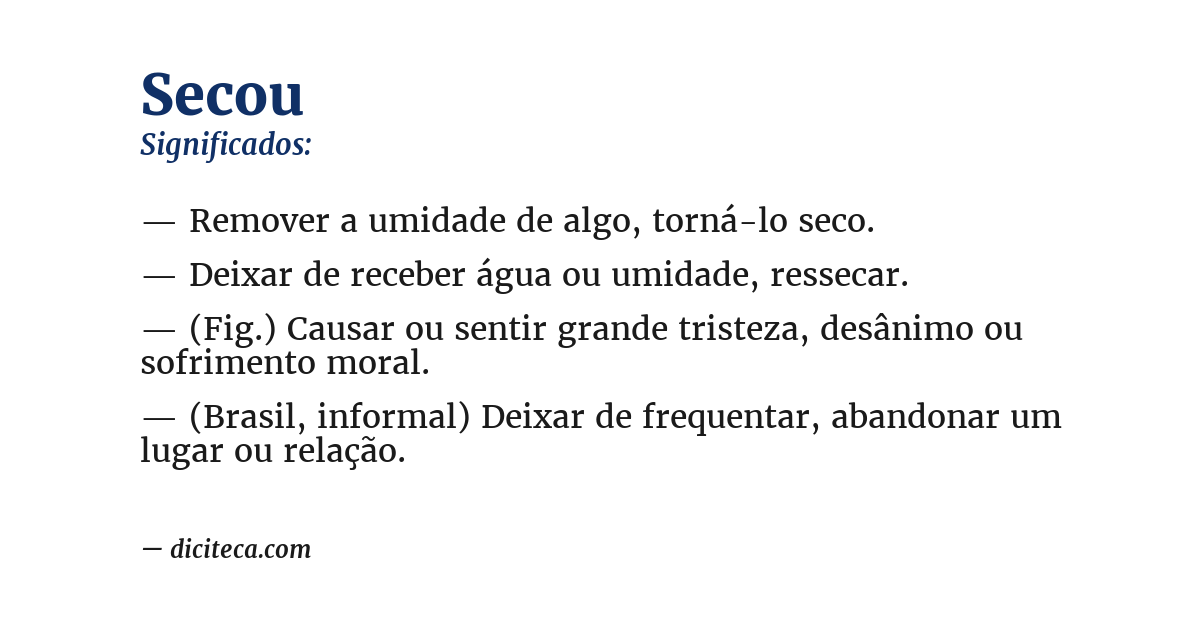 Significado de secou