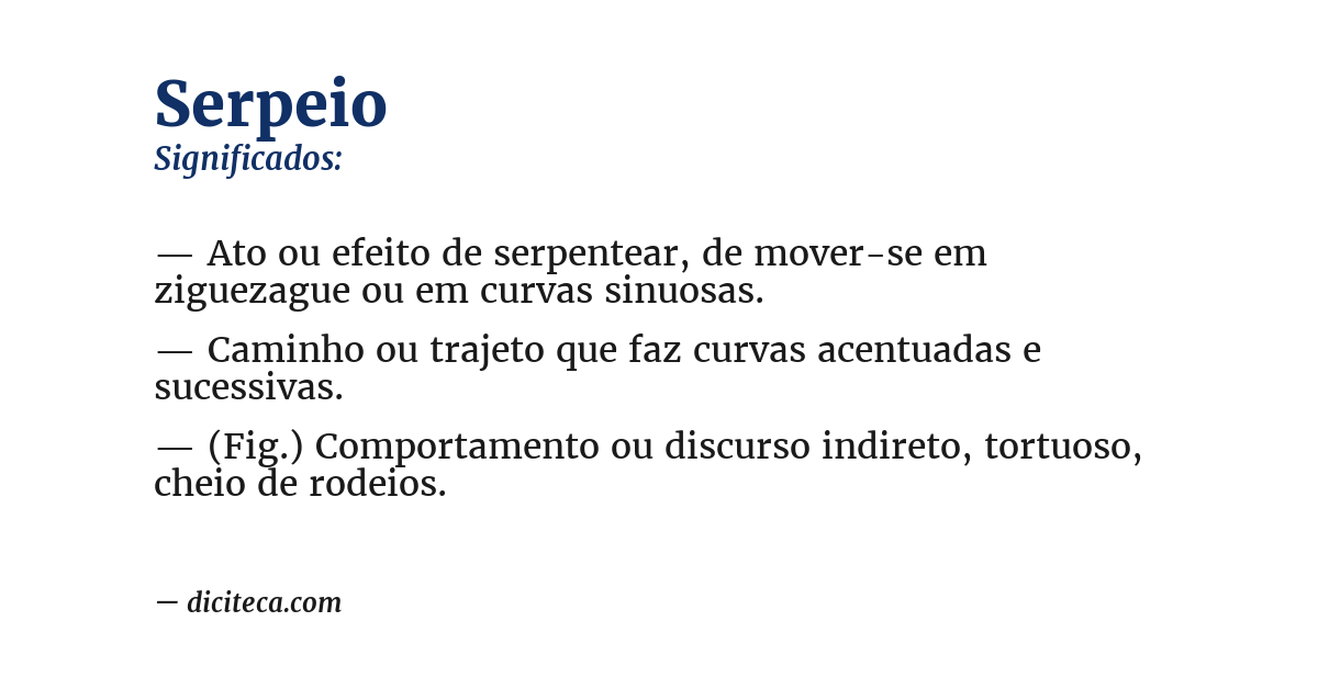 Significado de serpeio