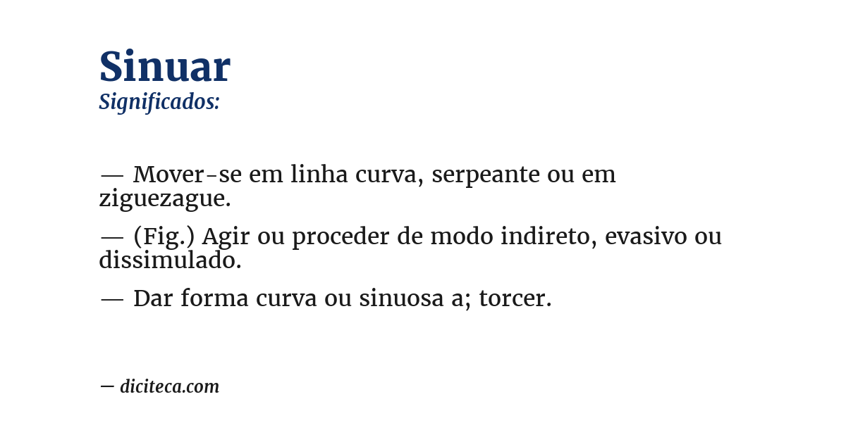 Significado de sinuar
