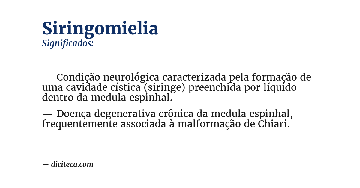 Significado de siringomielia