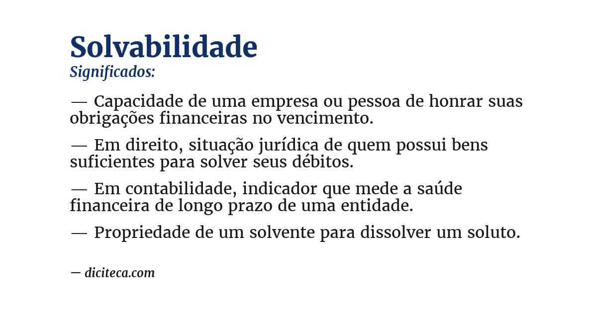 Significado de solvabilidade