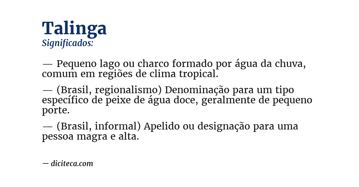 Significado de talinga