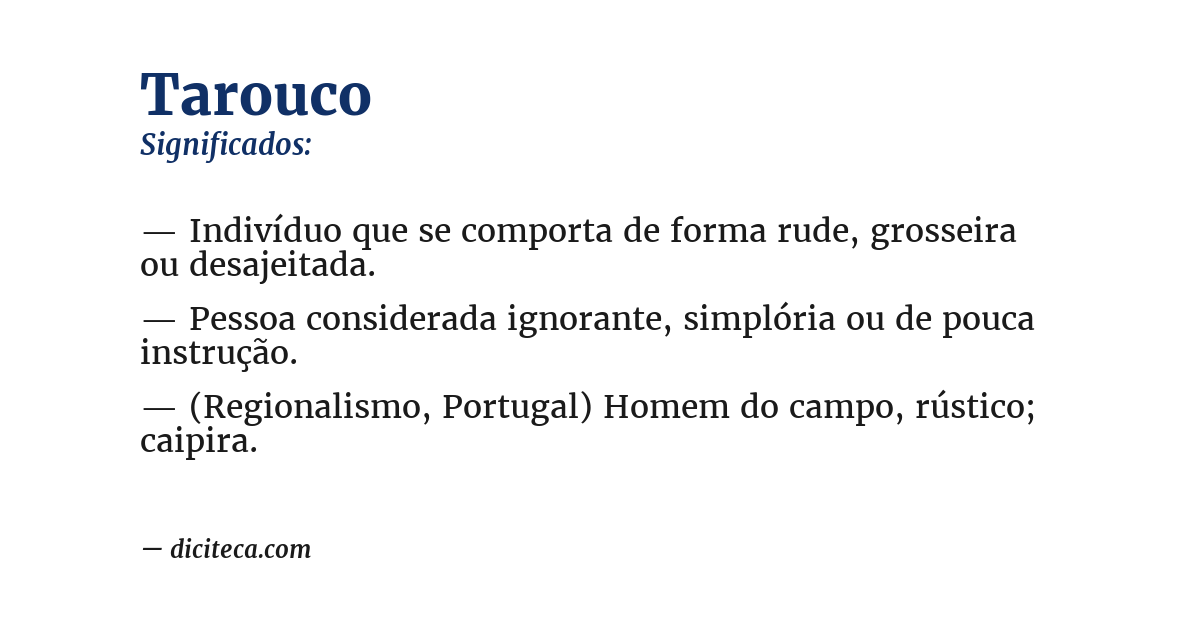 Significado de tarouco