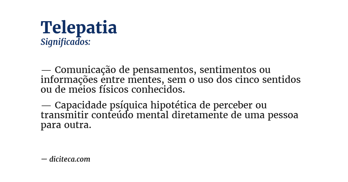Significado de telepatia