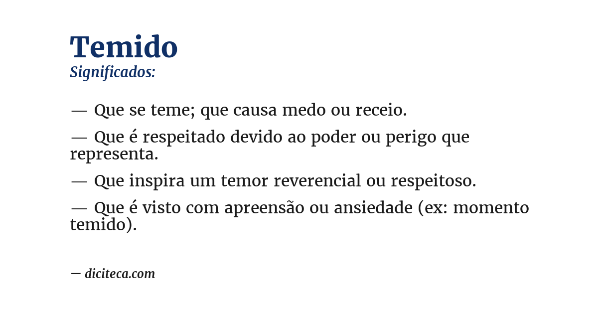 Significado de temido