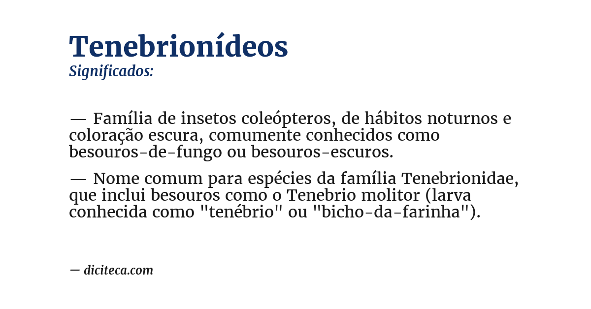 Significado de tenebrionídeos