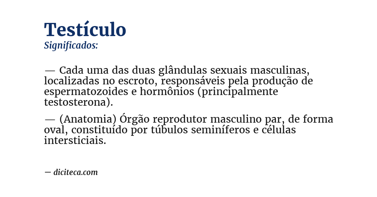 Significado de testículo