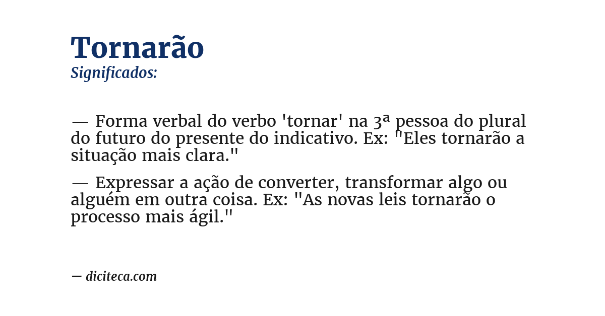 Significado de tornarão