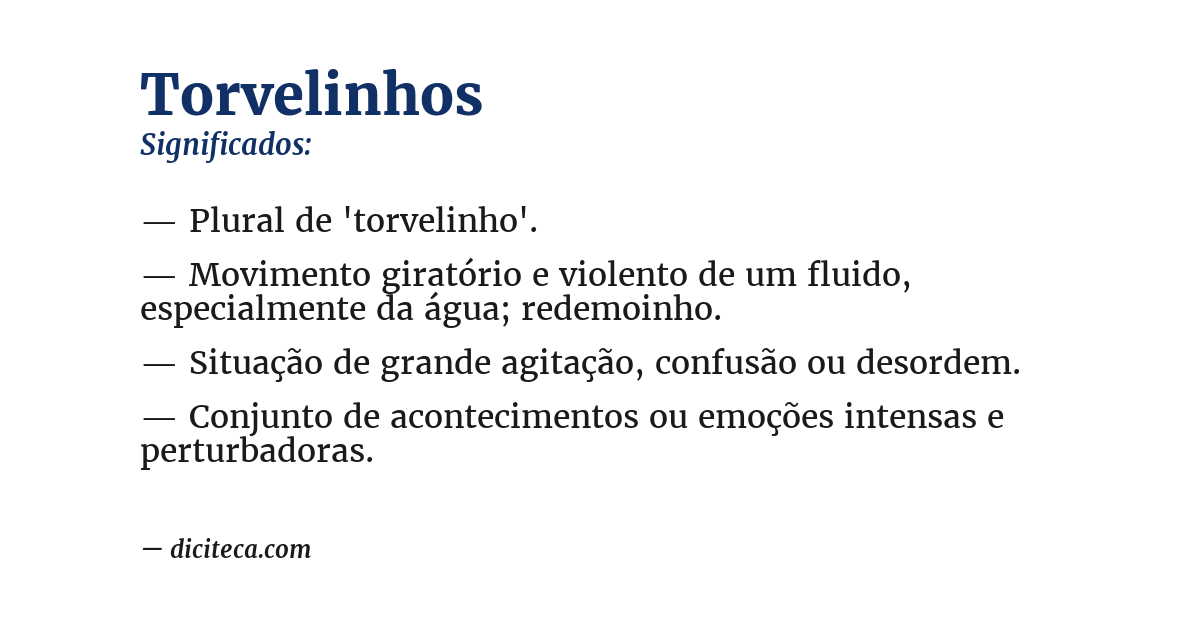 Significado de torvelinhos
