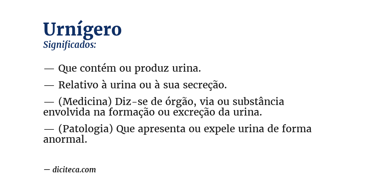 Significado de urnígero