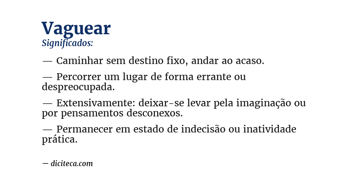Significado de vaguear