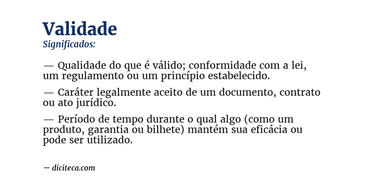 Significado de validade