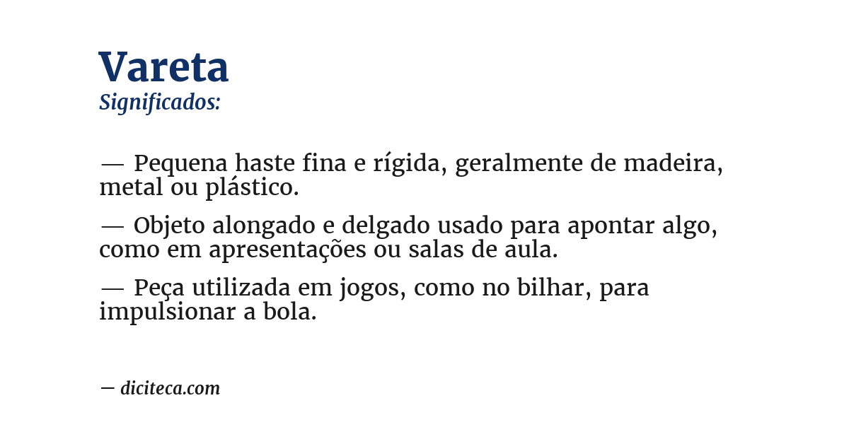 Significado de vareta