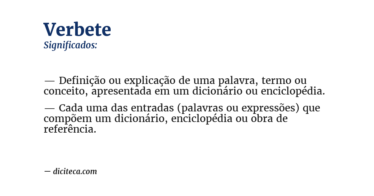 Significado de verbete