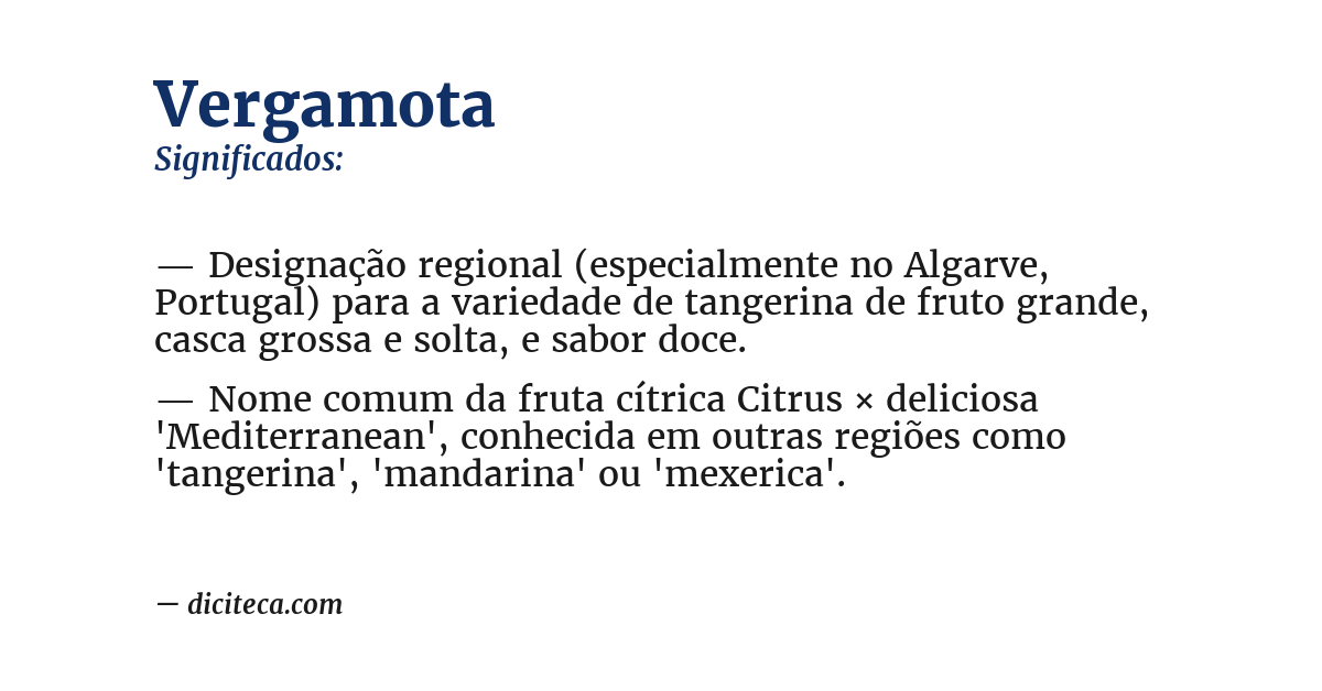Significado de vergamota