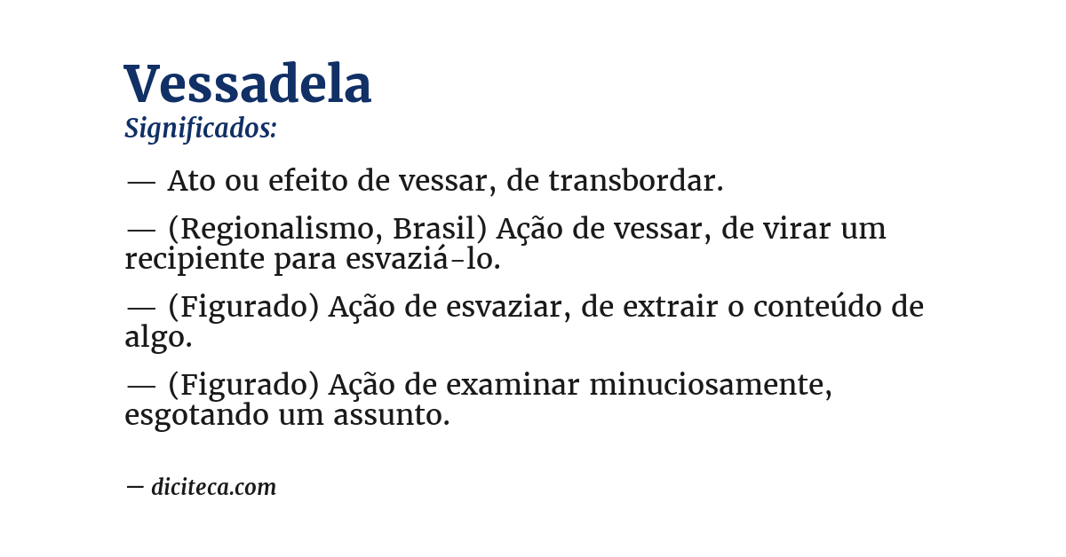 Significado de vessadela