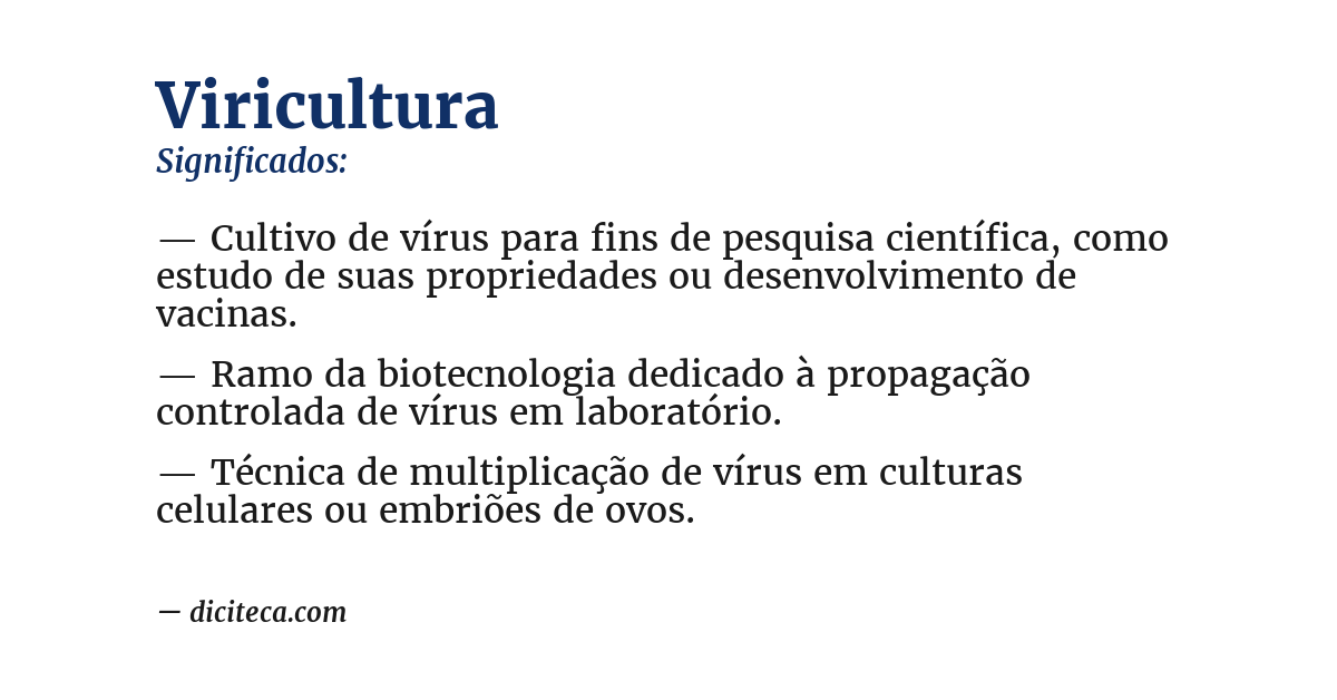 Significado de viricultura