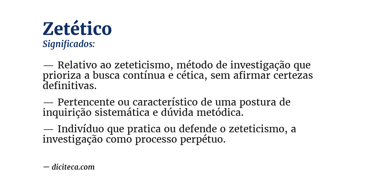 Significado de zetético