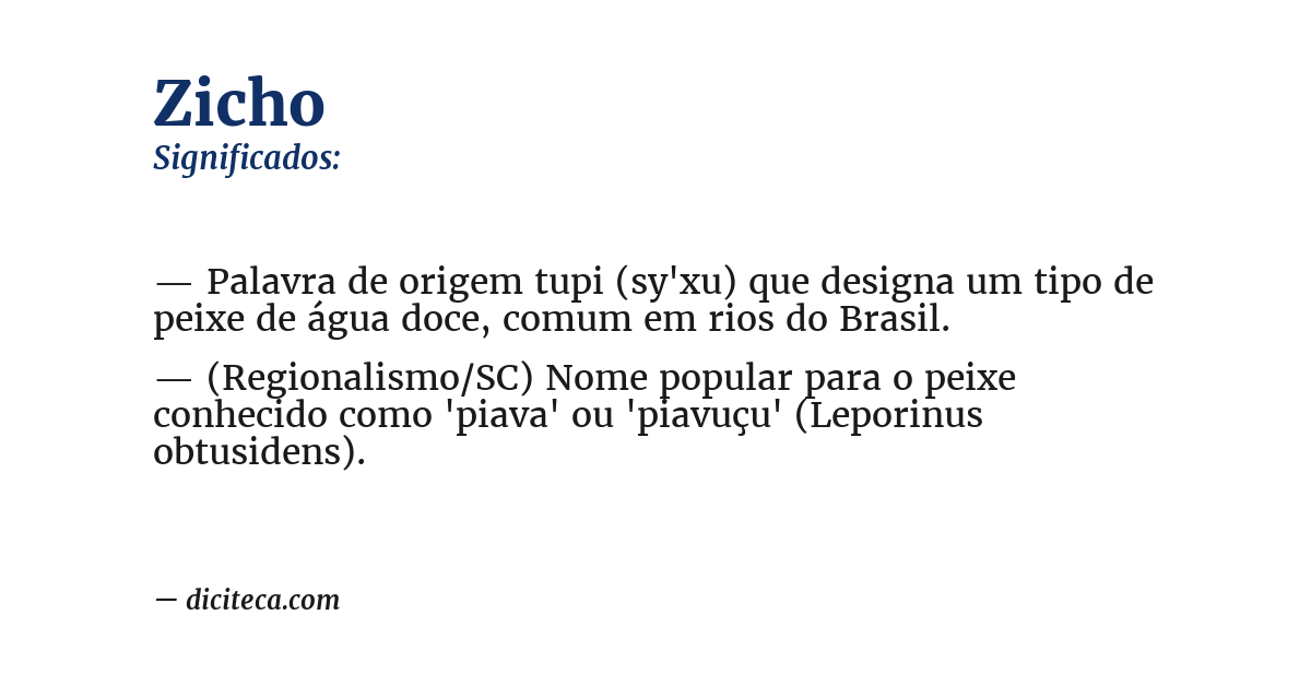 Significado de zicho
