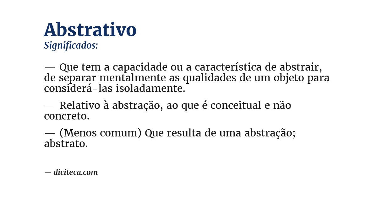 Significado de abstrativo
