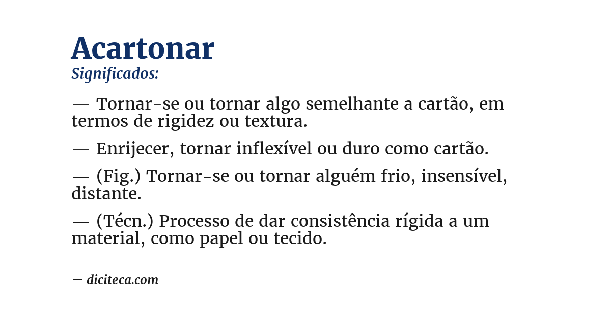 Significado de acartonar