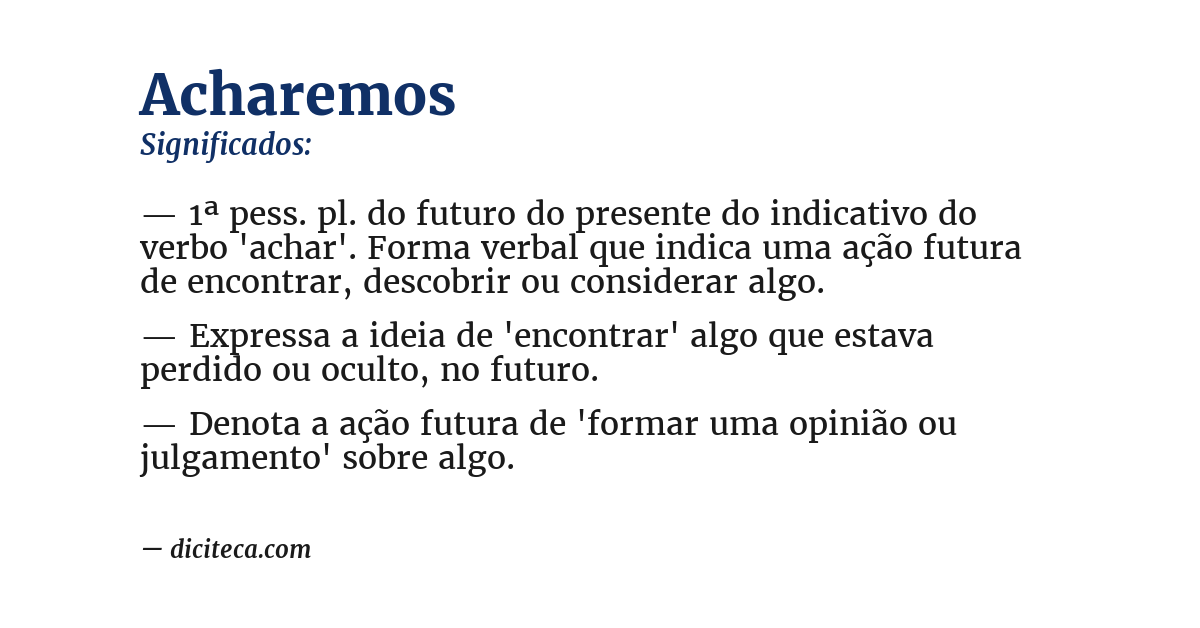 Significado de acharemos