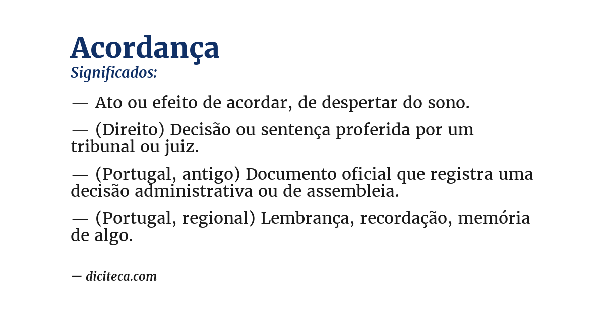 Significado de acordança