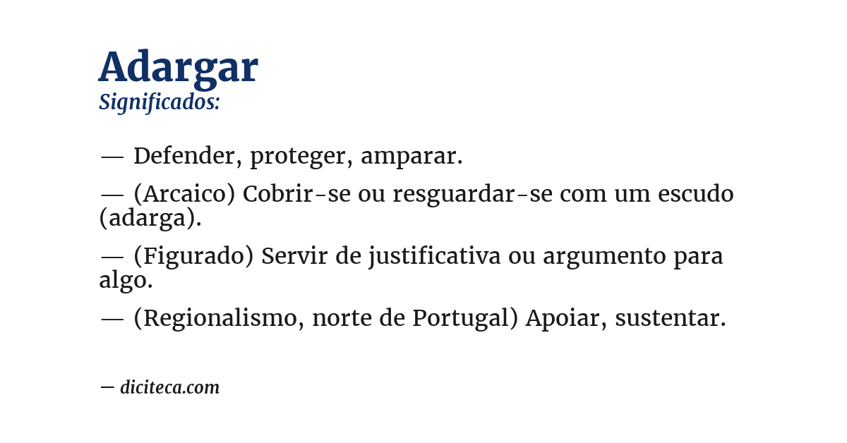 Significado de adargar