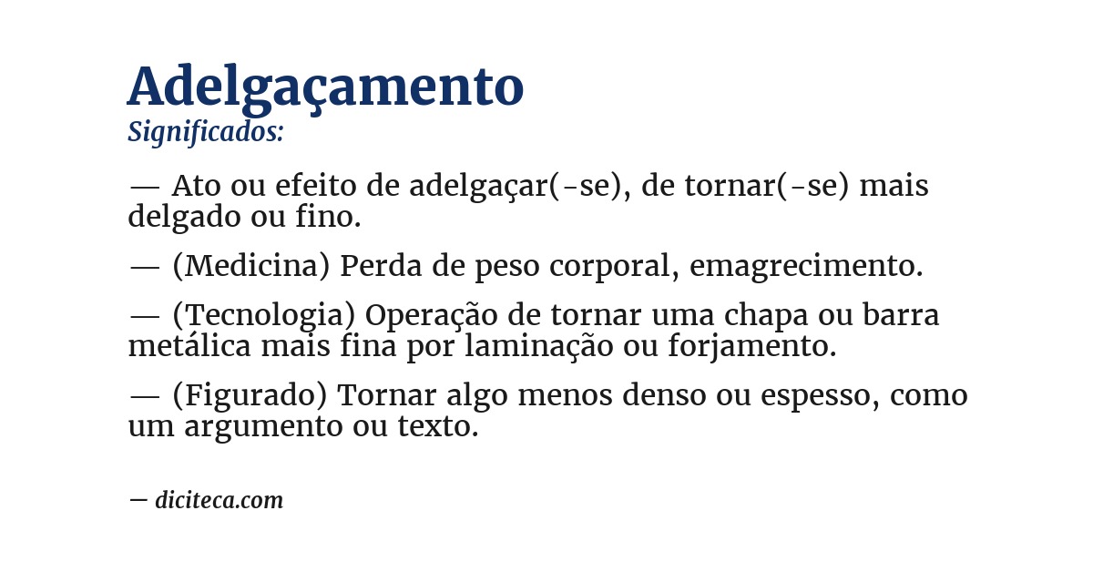 Significado de adelgaçamento