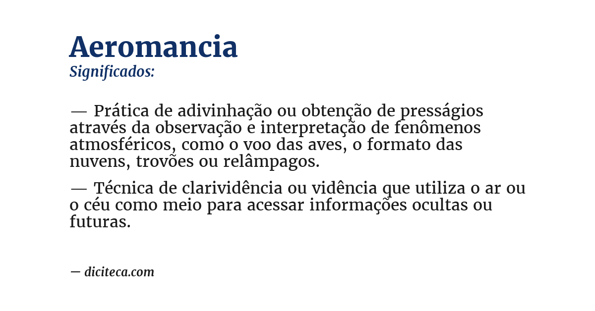 Significado de aeromancia