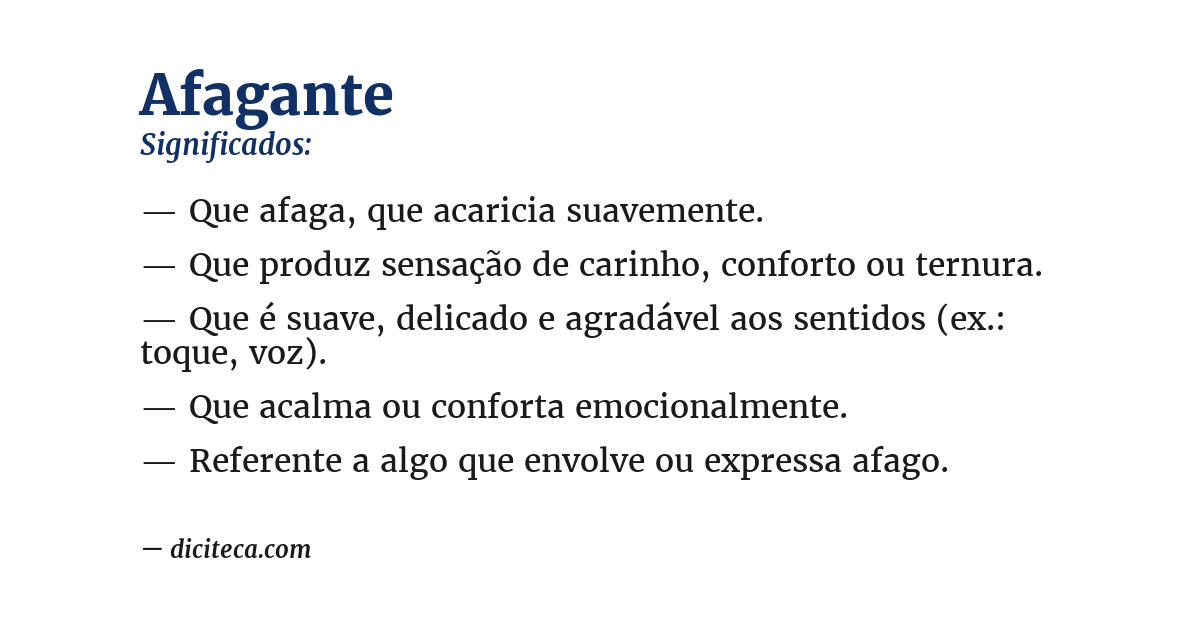 Significado de afagante
