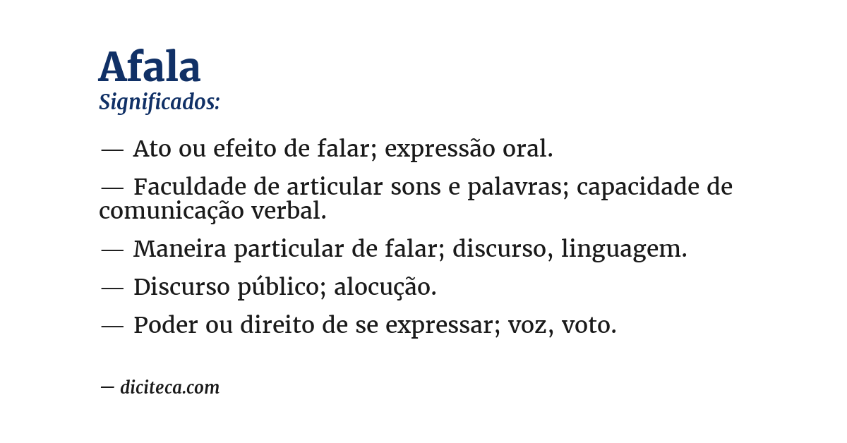 Significado de afala