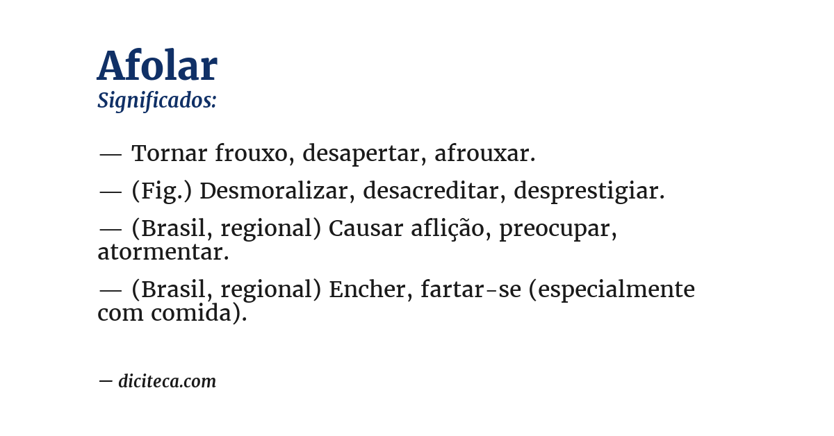 Significado de afolar