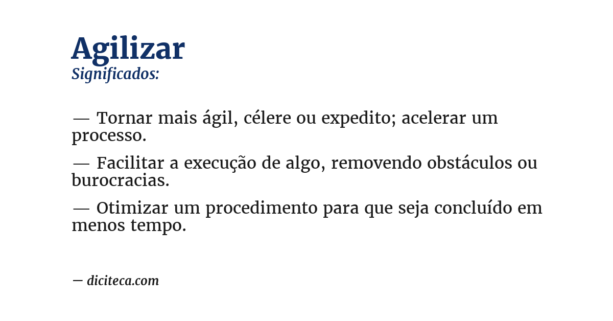 Significado de agilizar