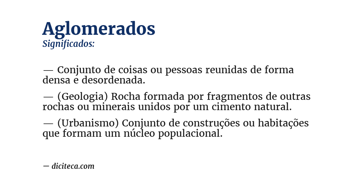 Significado de aglomerados