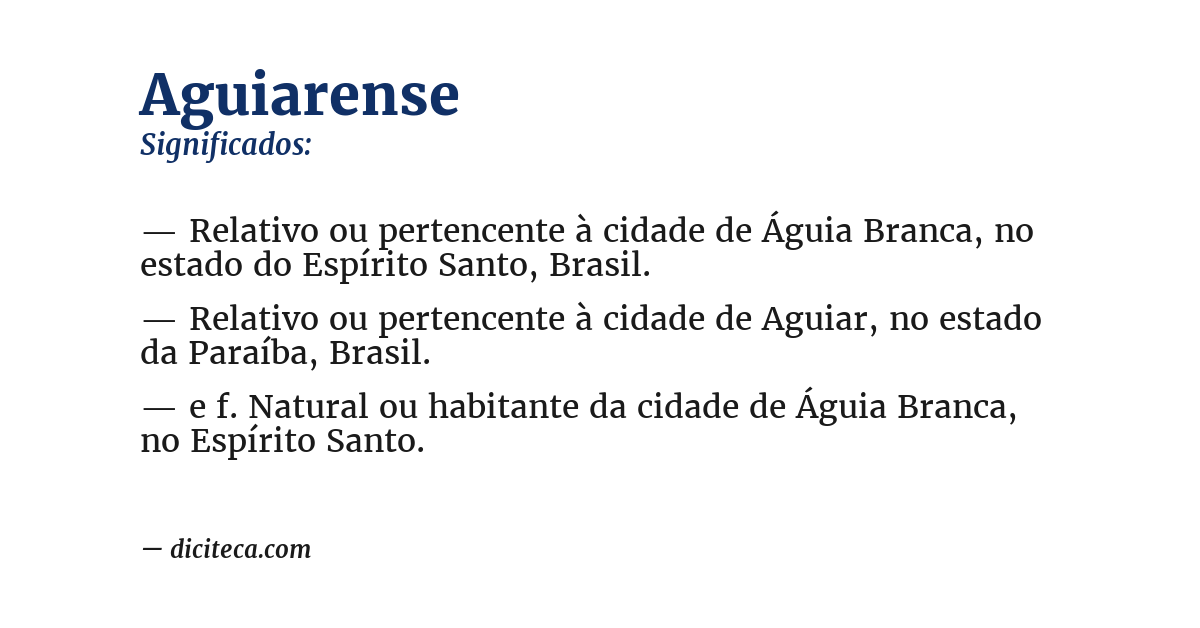 Significado de aguiarense