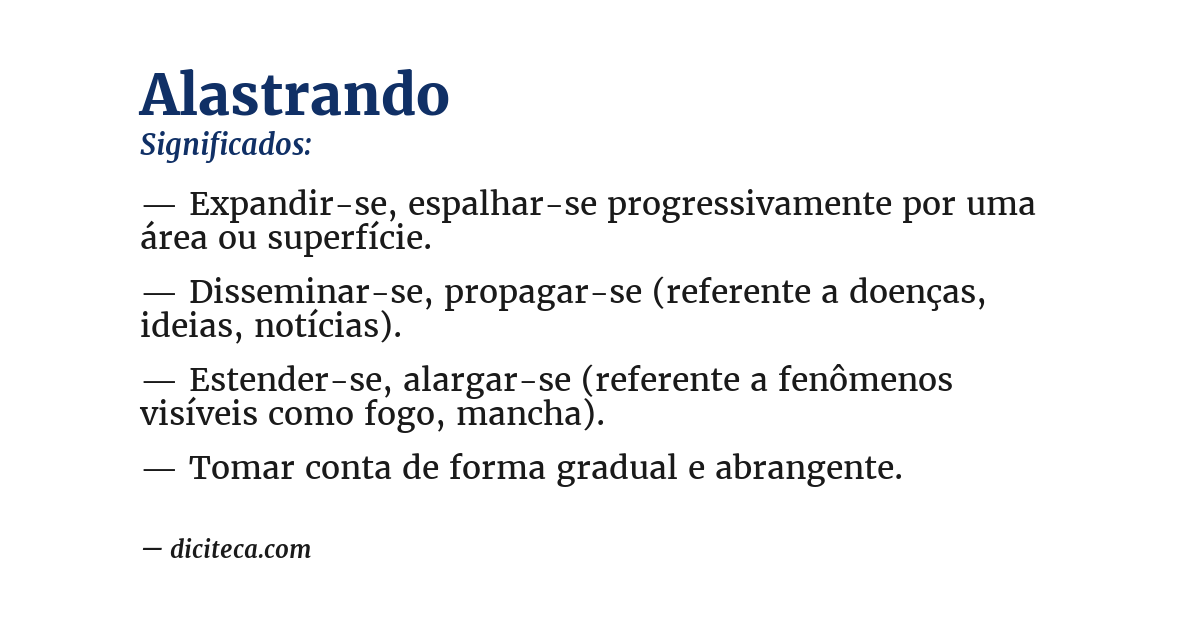 Significado de alastrando