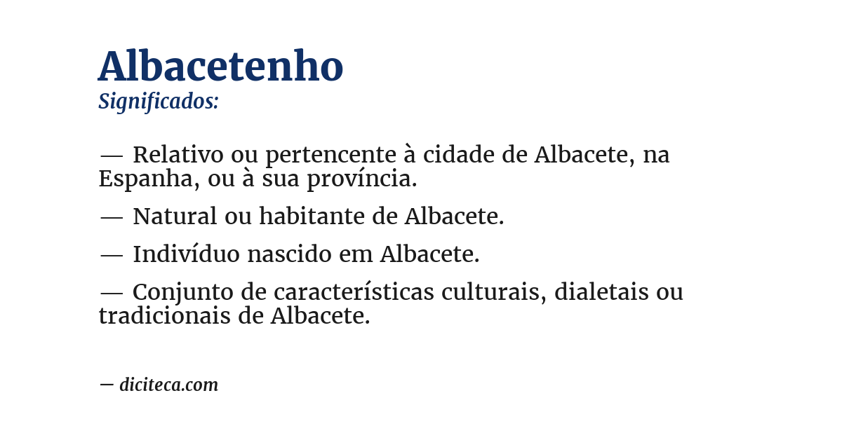 Significado de albacetenho