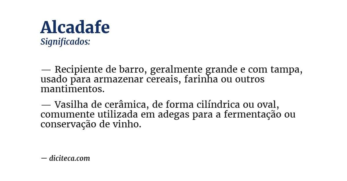 Significado de alcadafe