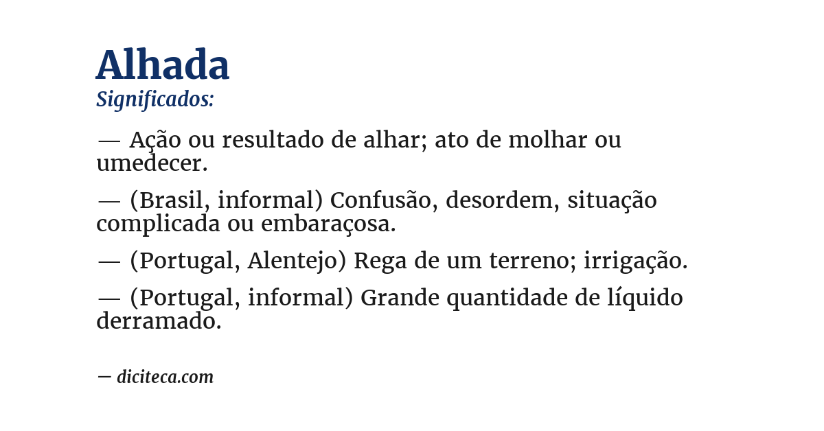 Significado de alhada