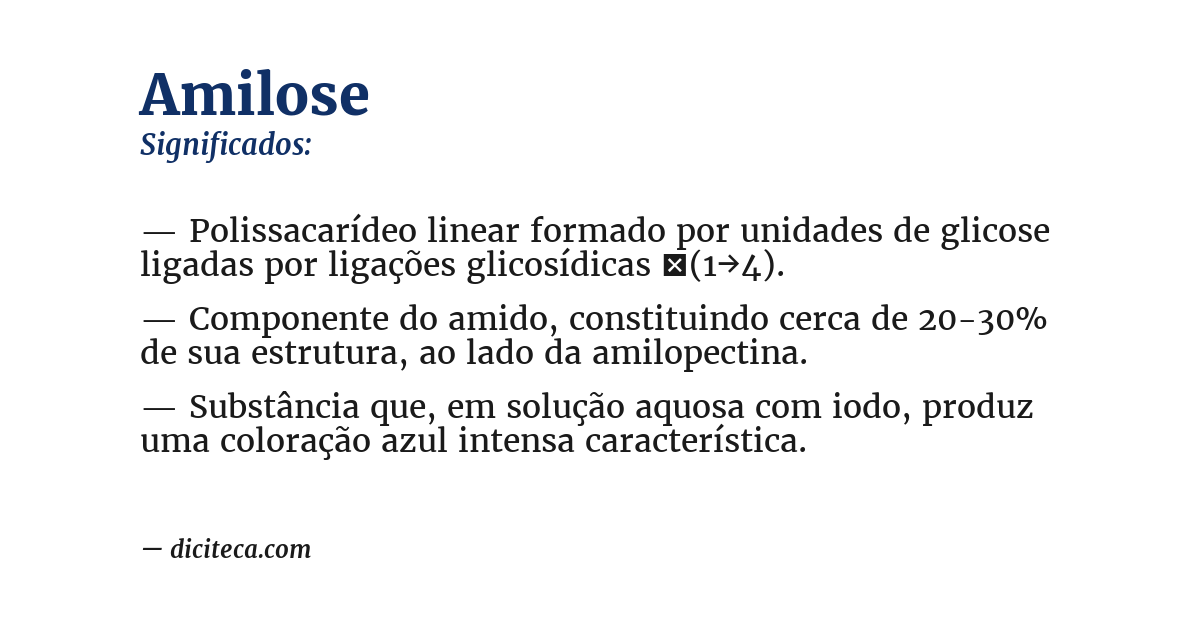 Significado de amilose