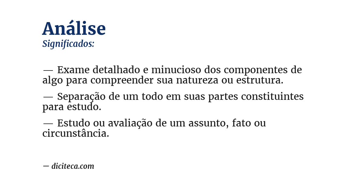 Significado de análise