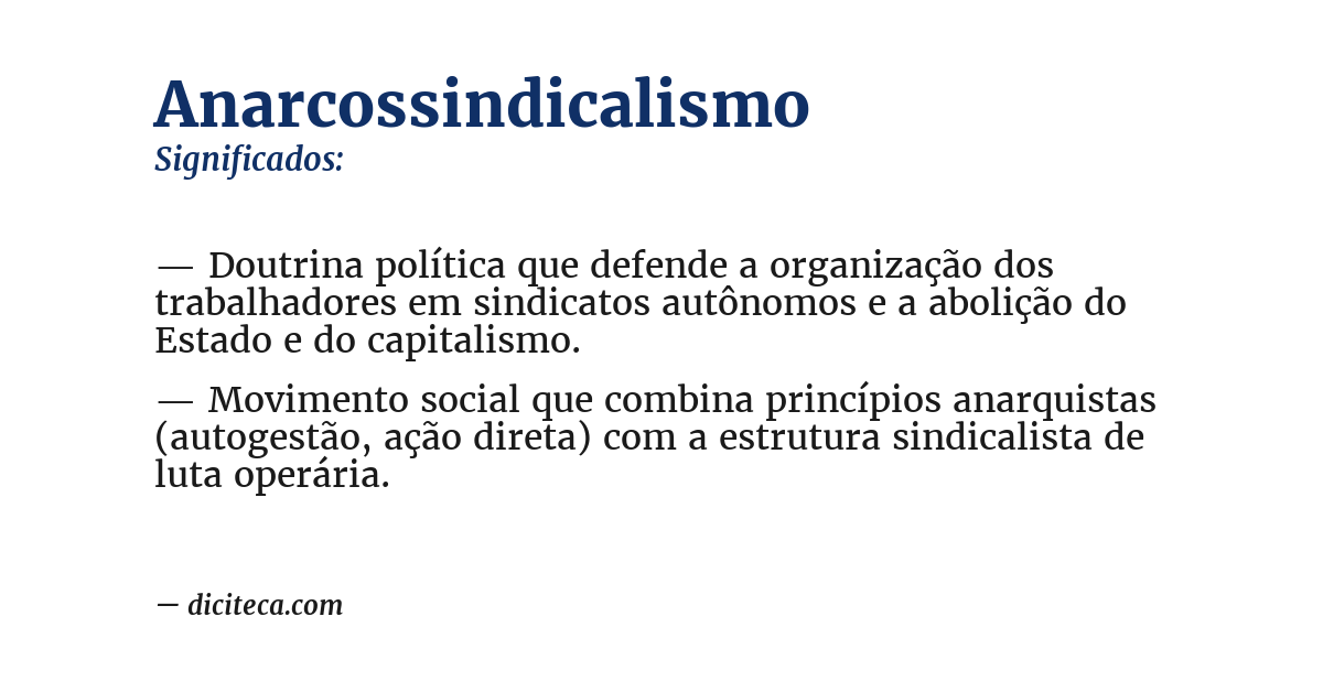Significado de anarcossindicalismo