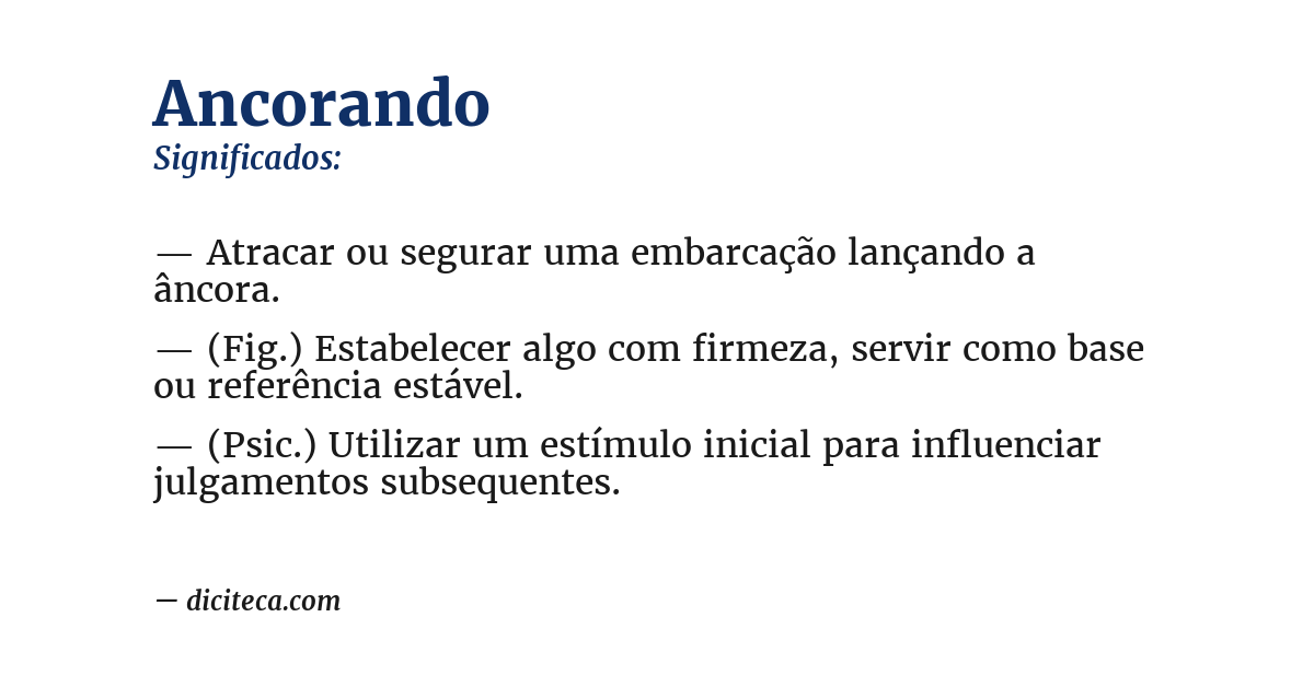 Significado de ancorando