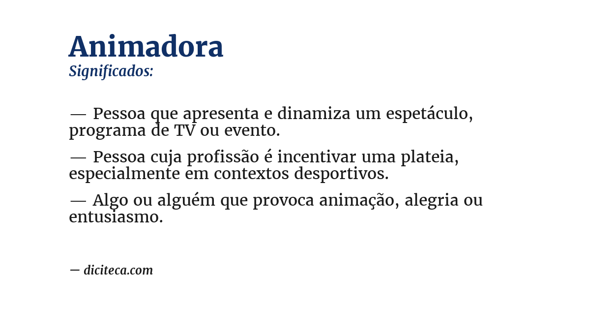 Significado de animadora