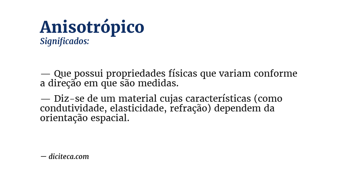 Significado de anisotrópico