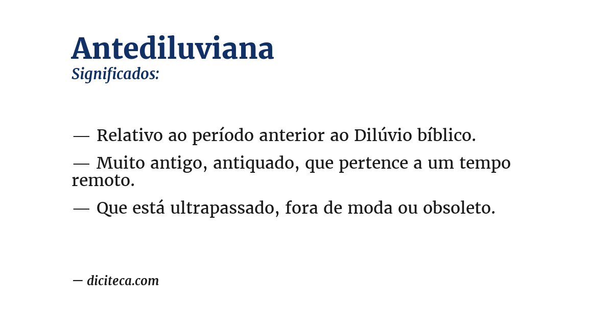 Significado de antediluviana