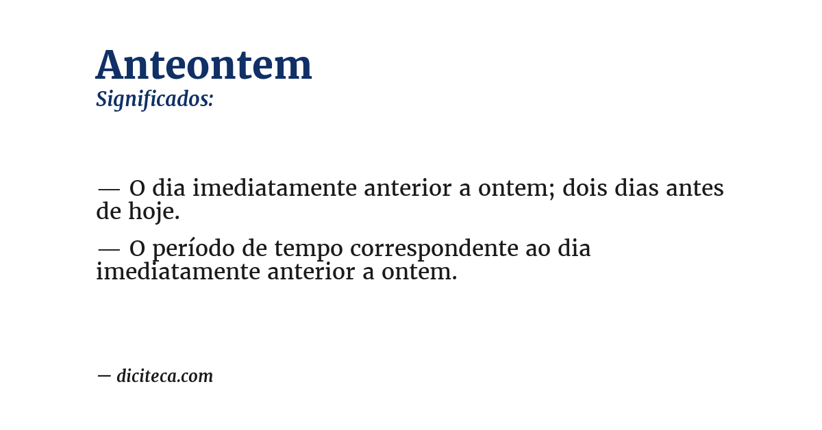 Significado de anteontem